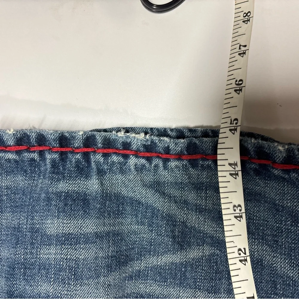 True Religion Men’s Blue Jeans with Red Stitching